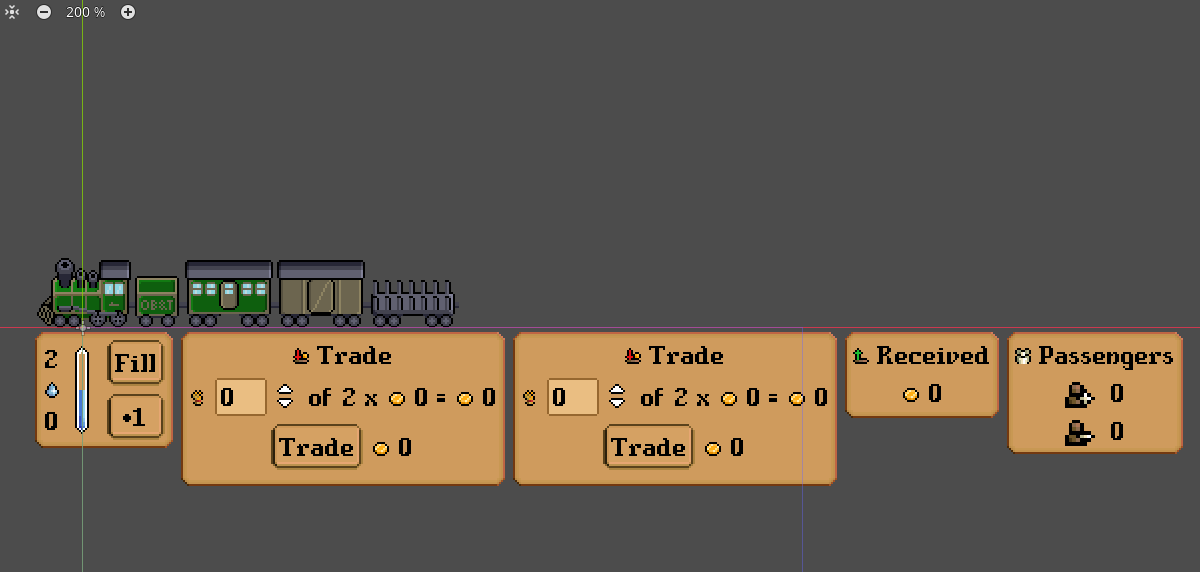 A screenshot of the new train UI in the Godot editor. Still a work in progress.